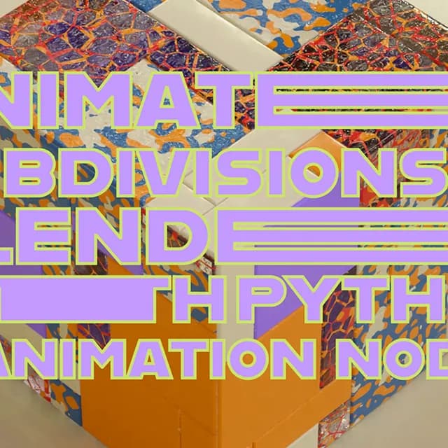Animated Subdivisions in Blender with Python & Animation Nodes | Generative Art & 3D | Tutorial