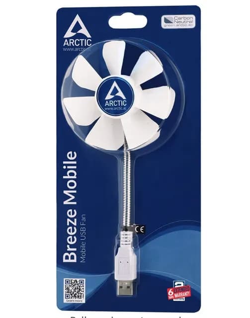 ARCTIC Breeze Mobile - Mini Silent USB Fan, Fan Speed: 1700 RPM - White