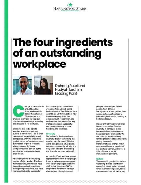 The Four Ingredients Of An Outstanding Workplace